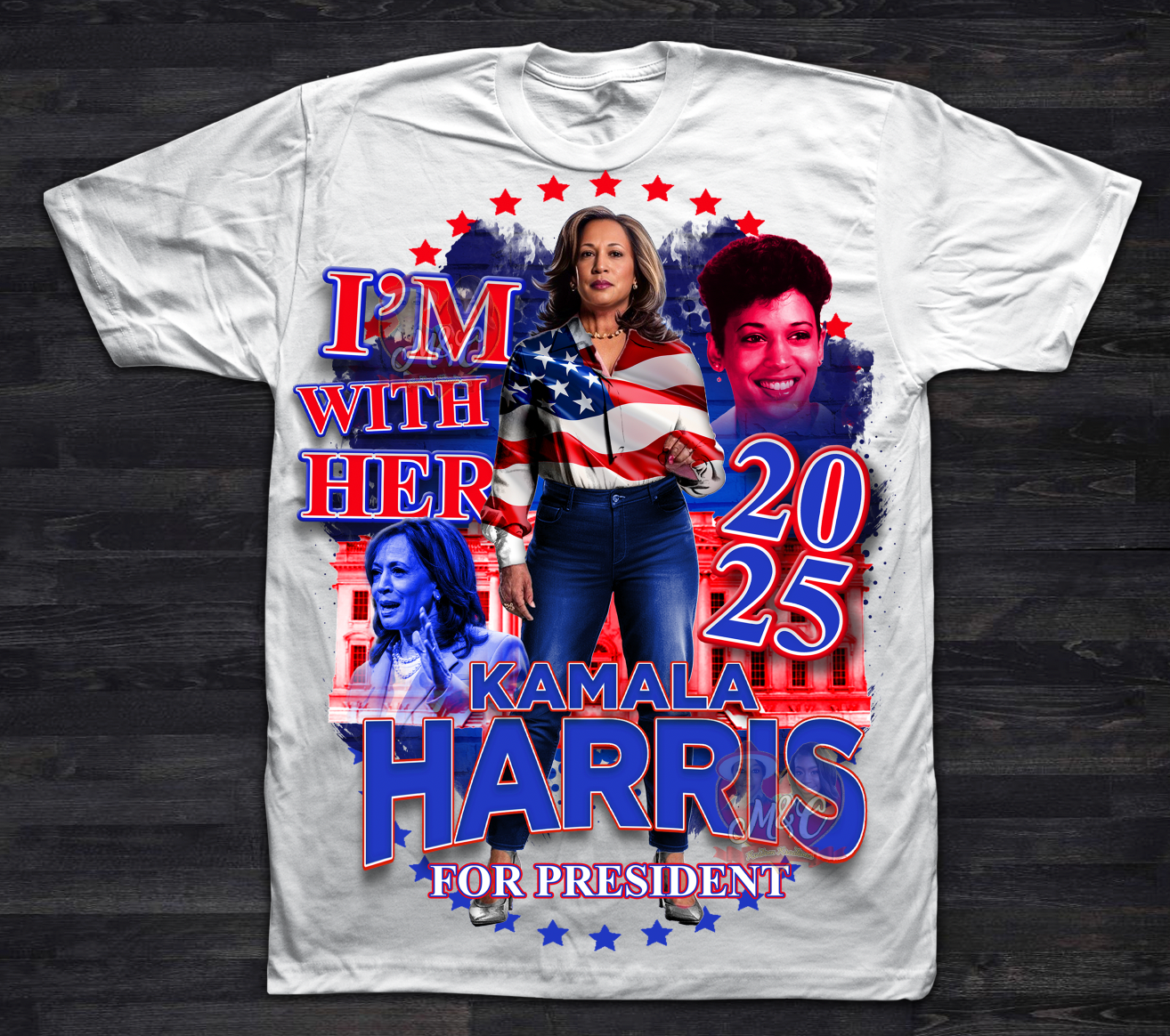 Kamala- I'm with her! RED and BLUE